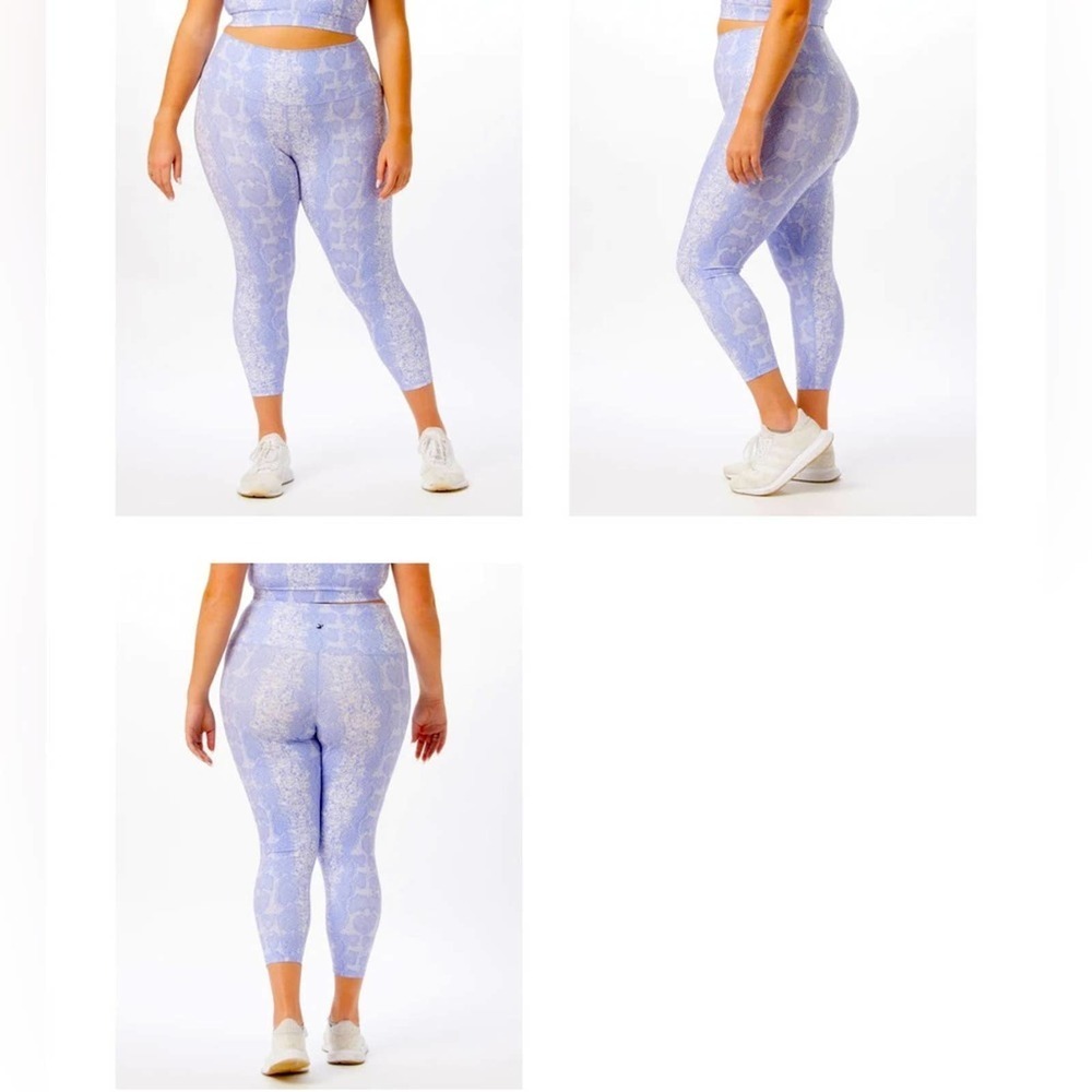 NWT ~ GLYDER ~ High Waist Pure Leggings ~ Lilac Snake Print ~ Size 1X